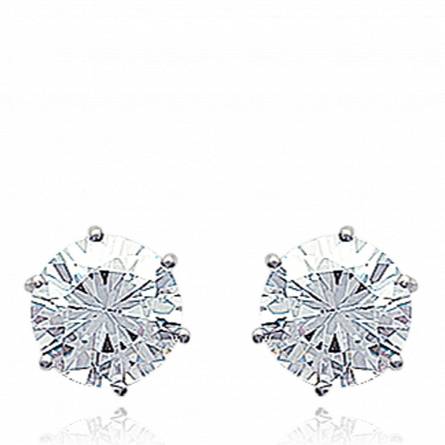 Woman silver Scintillantes 9mm earring