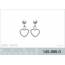 Woman silver Simple hearts earring 2