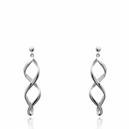 Woman silver  songes circular earring