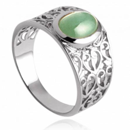 Woman silver Tabatha green ring