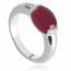 Woman silver Talia red ring mini