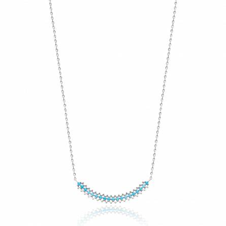 Woman silver Tamylee blue necklace