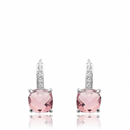 Woman silver Valdenar pink earring