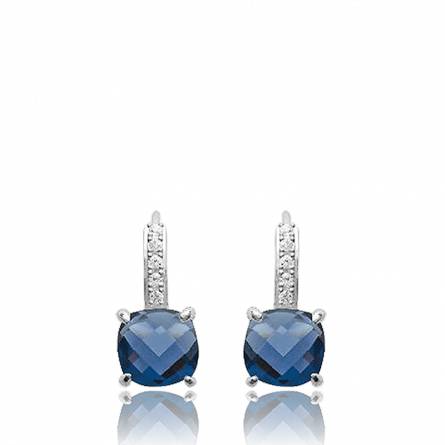 Woman silver Valentiane blue earring