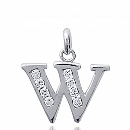 Woman silver W letters pendant
