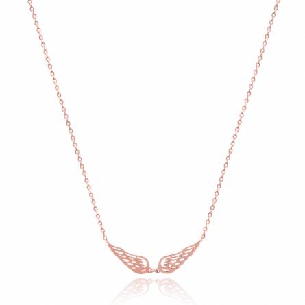 Woman stainless steel Ailes D'anges pink necklace