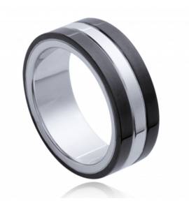 Woman stainless steel Alaska black ring