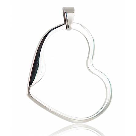 Woman stainless steel Contour hearts pendant