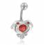Woman stainless steel Dauphin hearts red piercing mini