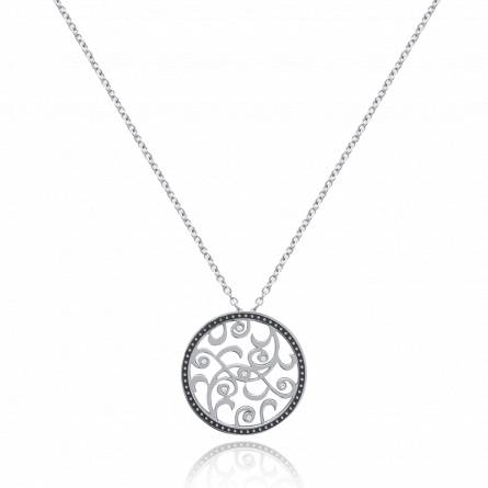 Woman stainless steel lace necklace