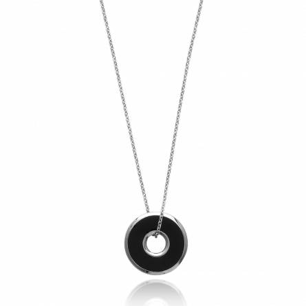 Woman stainless steel Octavienne circular grey necklace