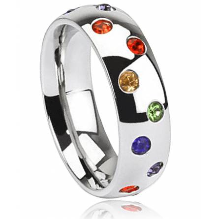 Woman stainless steel Rainbow Laurick ring