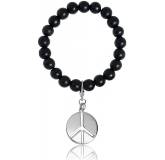 Woman wood Peace peace grey bracelet