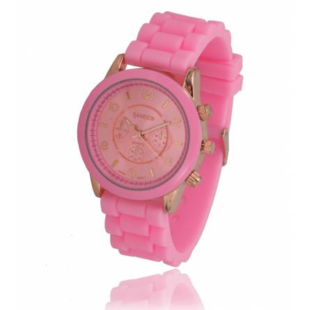 Armbanduhren frauen silikon  emi rosa