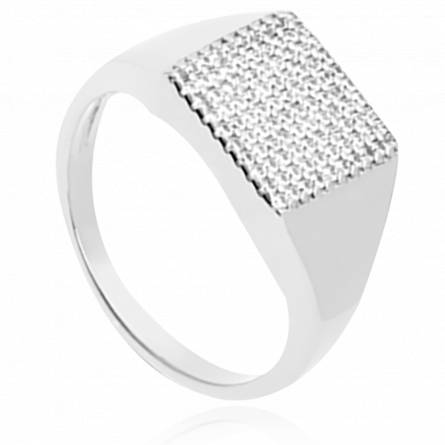 Bague femme argent Oleksia carrée