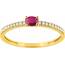 Bague femme or Sobia rouge 2