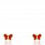 Boucles d'oreilles enfant or Butter-fly rouge mini