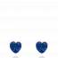 Boucles d'oreilles femme argent Tronc coeur bleu mini