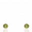 Boucles d'oreilles femme or Apeilla emeraude ronde vert mini
