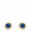 Boucles d'oreilles femme or Thesise ronde bleu mini