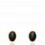 Boucles d'oreilles femme plaqué or Afirati ronde noir mini