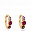Boucles d'oreilles femme plaqué or Chay ronde violet mini