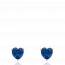 Boucles d'oreilles femme plaqué or Dine coeur bleu mini
