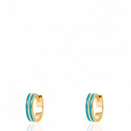 Boucles d'oreilles femme plaqué or Eslane créoles turquoise