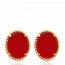 Boucles d'oreilles femme plaqué or Ghanam rouge mini