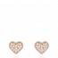 Boucles d'oreilles or rose coeur diamant mini