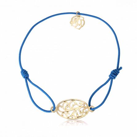 Bracelet élastique bleu florale Tramy