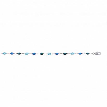 Bracelet cristal tutti frutti ovale bleu