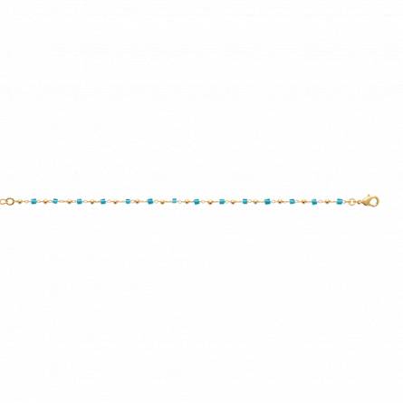Bracelet femme plaqué or Amahe bleu