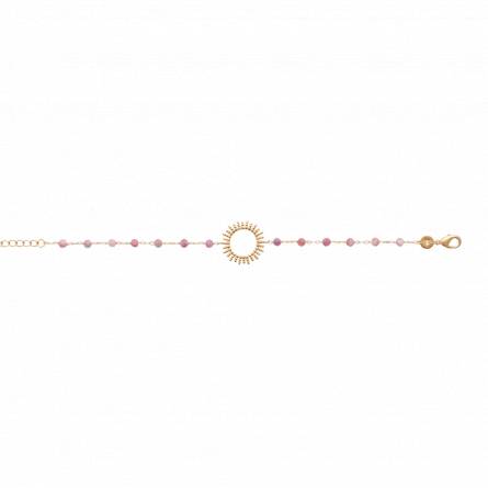 Bracelet femme plaqué or Delemotte rose