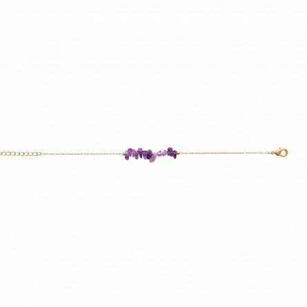 Bracelet femme plaqué or Emme violet
