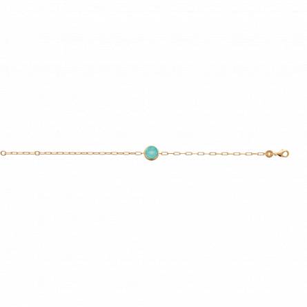 Bracelet femme plaqué or Hormisdas turquoise