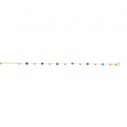 Bracelet femme plaqué or Wirdane turquoise
