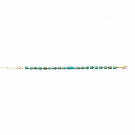 Bracelet plaqué or jaspe bleu