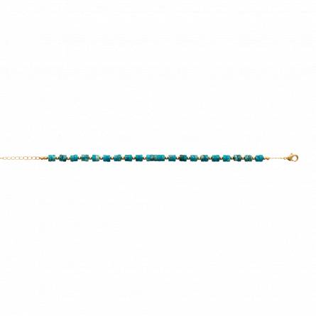 Bracelet plaqué or jaspe turquoise 