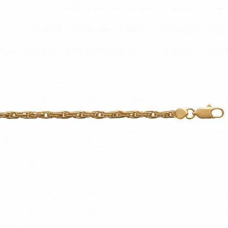 Bracelet plaqué or maille corde 3mm