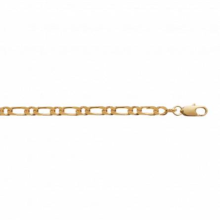 Bracelet plaqué or maille figaro 1-1 4mm 