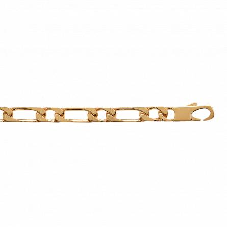 Bracelet plaqué or maille figaro 1-1 6mm