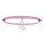 Bracelete feminino corda de nylon Colombe coração rosa mini