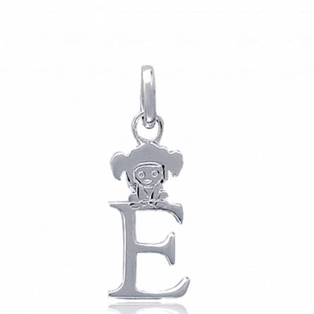 Children silver  E lutin letters pendant