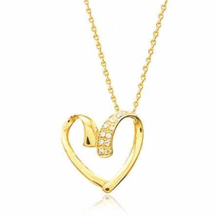 Colar feminino ouro Bergamote coração