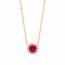 Collier femme plaqué or Inza ronde rouge 2