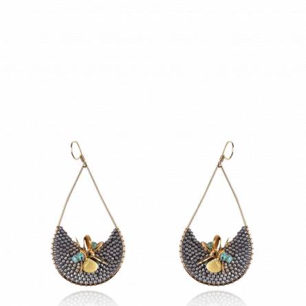 Driblets Earring Grey Turquoise