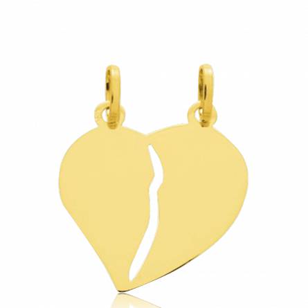 Gold Cupidon Separe hearts yellow pendant