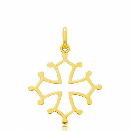 Gold  Occitane crosses yellow pendant