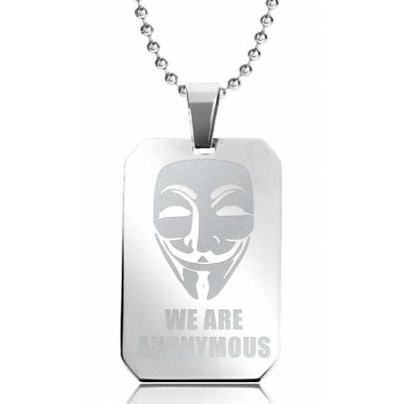 Halsketten stahl We Are Anonymous 2 rechteck kugelkette